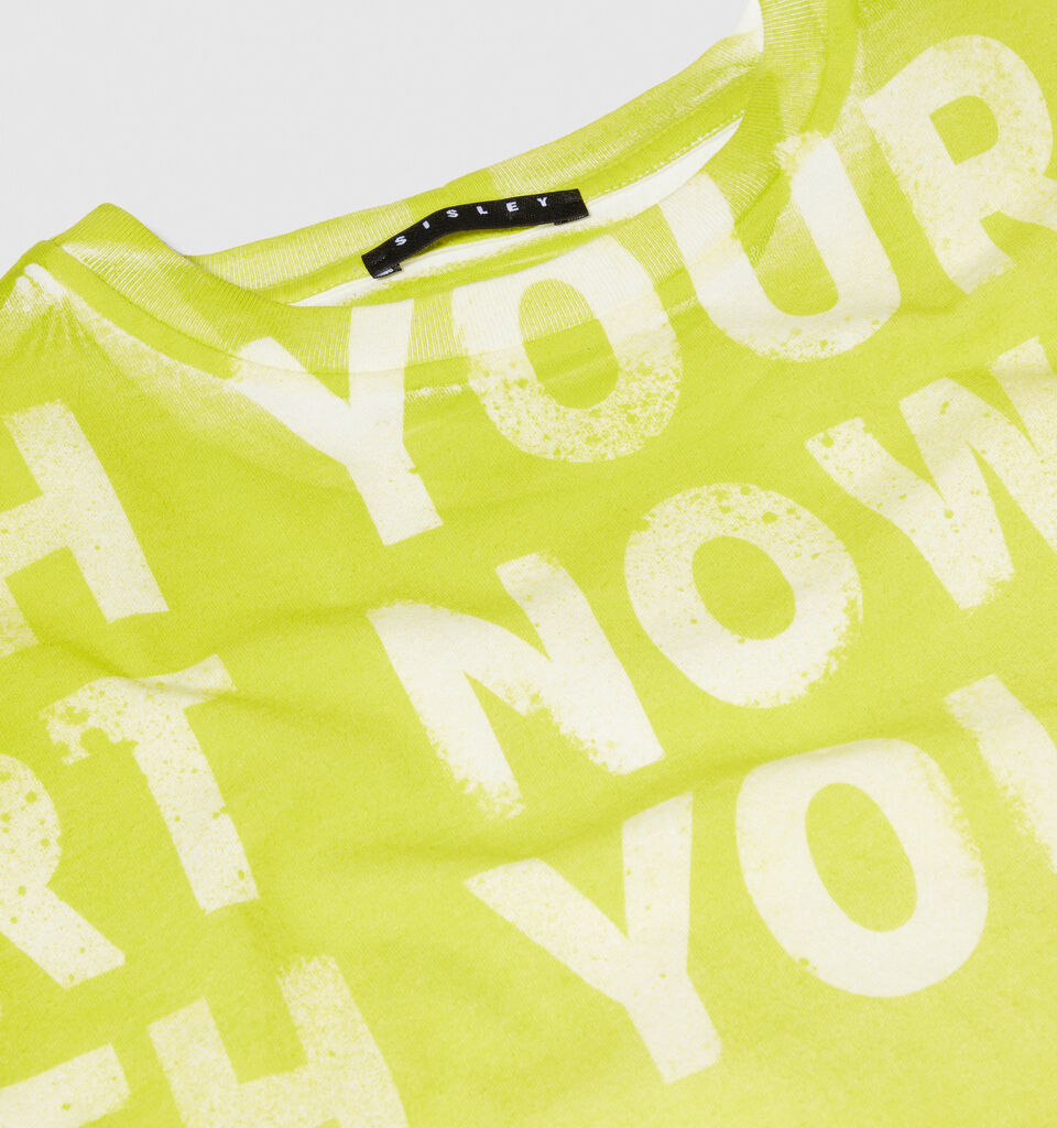 Fade effect t-shirt - boys' short sleeve t-shirts - Lime | Sisley Young image number 3
